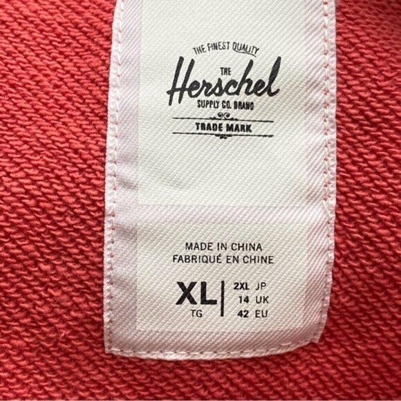 Hershel Supply Company Hoodie Woman XL Coral Logo Pockets Classic Sweatshirt - Picture 12 of 16